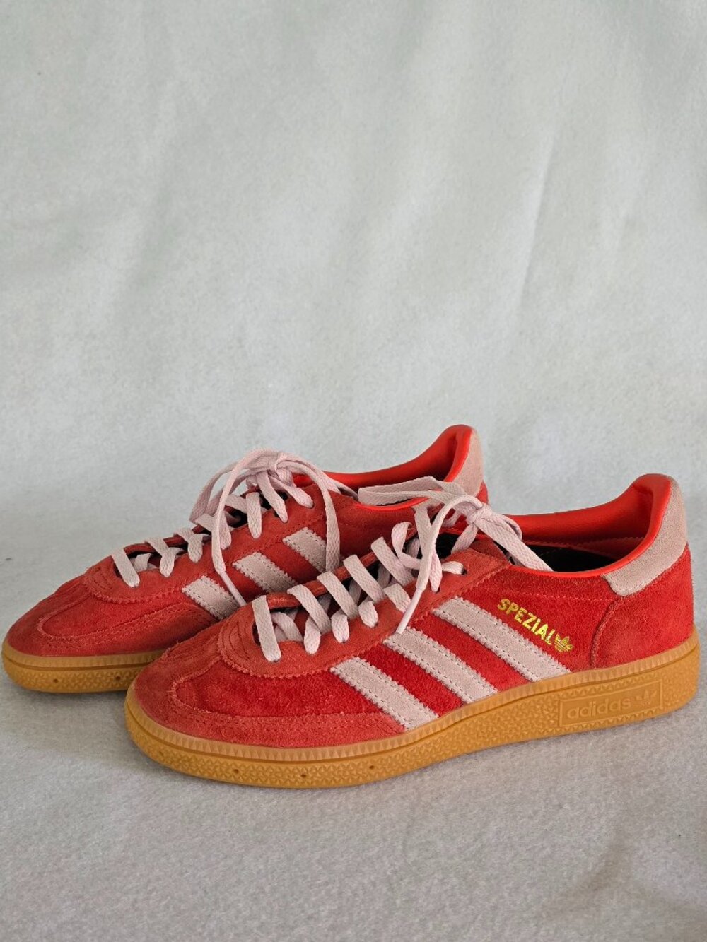 Adidas Spezial Bright Red & Clear Pink Sneakers Size 6 (Runs Large) — Like New